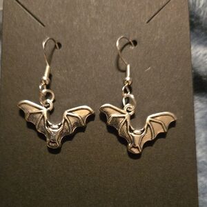 Silver Bat Earrings